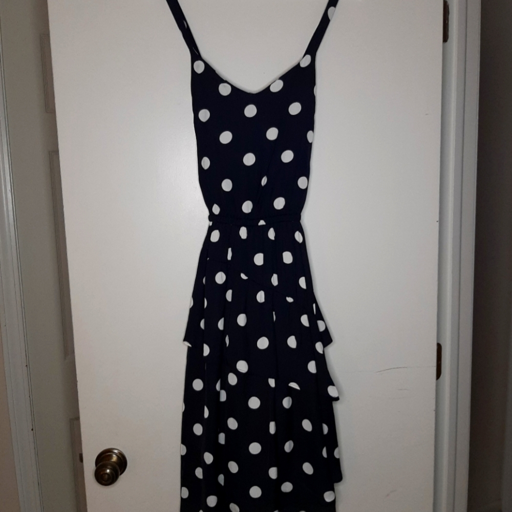 Polka-dot black and white dress